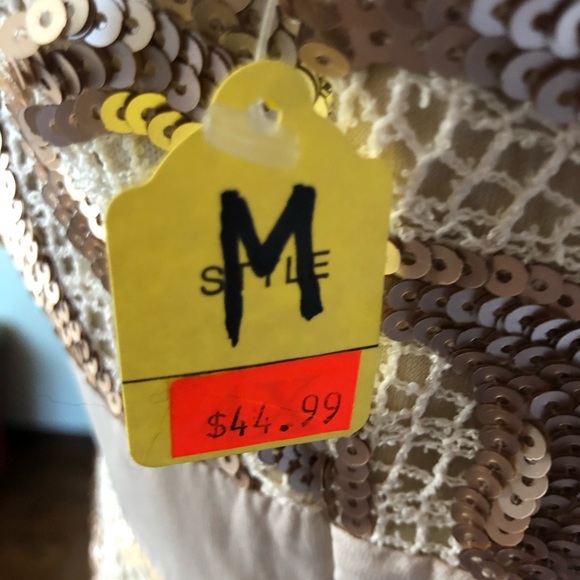 Cream & rose gold sequin dress - Picture 8 of 12